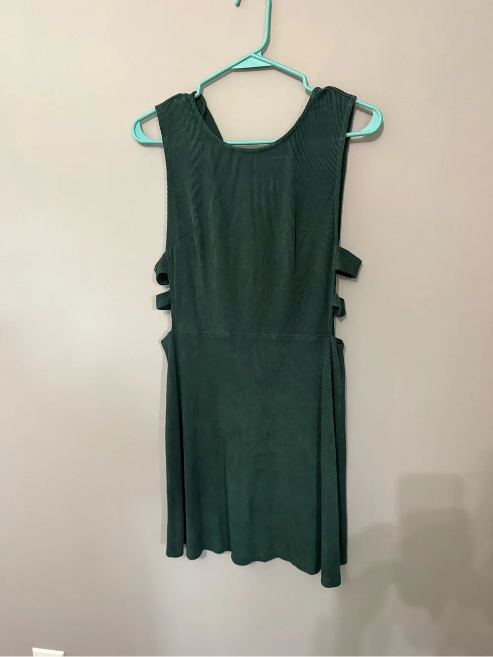 Dark Green Sleeveless Cutout Dress